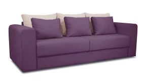 Диван «Вилсон» (Kolibri Violet (велюр) фиолетовый подушка Kolibri Cream (велюр) кремовый)
