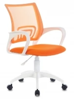 Кресло CH-W695NLT Ткань/пластик/сетка, Оранжевый TW-96-1 (ткань)/Оранжевый (сетка)/Белый (пластик)